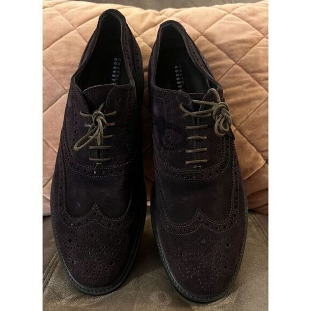 Fratelli Rossetti Men's Brown Suede Lace up Perforated Toe Shoe‎ New - Sz 9